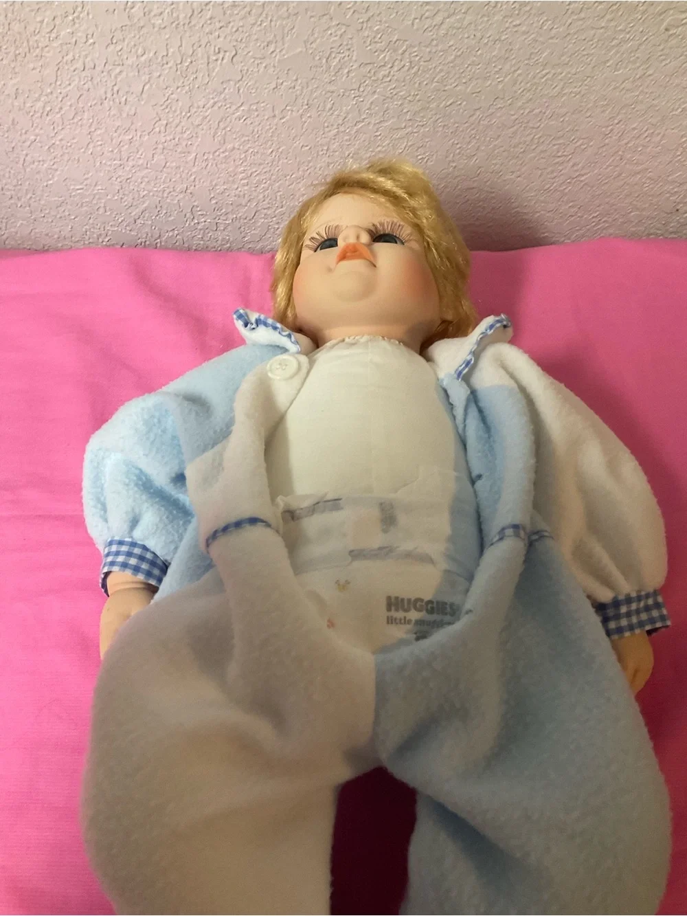 Vintage Heritage Mint Ltd. Porcelain And Cloth Girl Baby Doll 2000